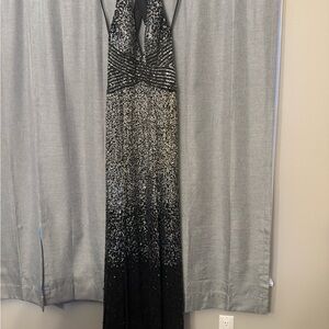 Elegant Black and Silver Evening Gown